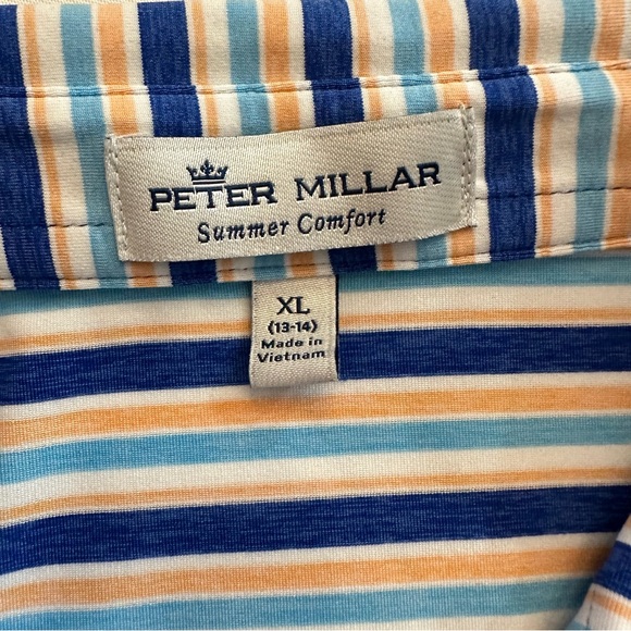 Peter Millar striped polo- Size XL (13-14) - Picture 4 of 4
